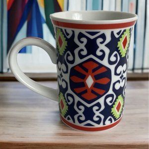 Vera Bradley Porcelain Coffee Mug Sun Valley Retired Porcelain Cup Blue/Red